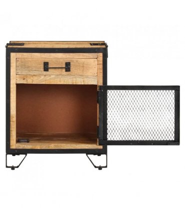 vidaXL Bedside Cabinet 43x30x51 cm Solid Rough Mango Wood