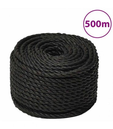 vidaXL Work Rope Black 10 mm 500 m Polypropylene