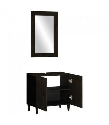 vidaXL 2 Piece Bathroom Furniture Set Solid Wood Mango