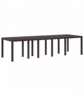 vidaXL Garden Table Brown 300 x 100 x 73 cm Poly Rattan