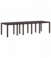 vidaXL Garden Table Brown 300 x 100 x 73 cm Poly Rattan