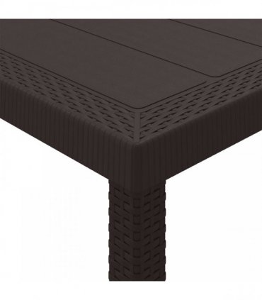 vidaXL Garden Table Brown 300 x 100 x 73 cm Poly Rattan