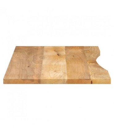 vidaXL Desk Top with Curve 120x60x2.5 cm Solid Wood Rough Mango