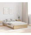 vidaXL Storage Bed Frame Sonoma Oak 120 x 200 cm Engineered Wood