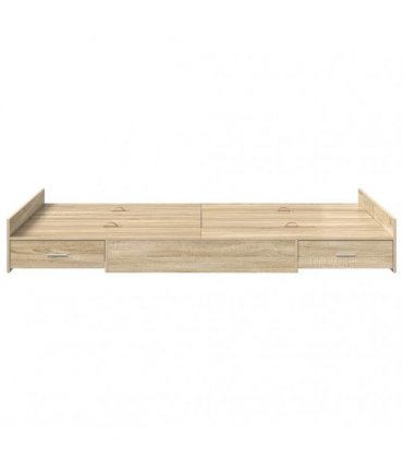 vidaXL Storage Bed Frame Sonoma Oak 120 x 200 cm Engineered Wood