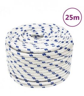 vidaXL Boat Rope White 12 mm 25 m Polypropylene