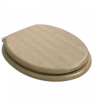 vidaXL Soft-Close Toilet Seat Light Bamboo Color 44 x 38 cm MDF board