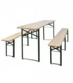 vidaXL Folding Beer Table with 2 Benches 220 cm Fir Wood