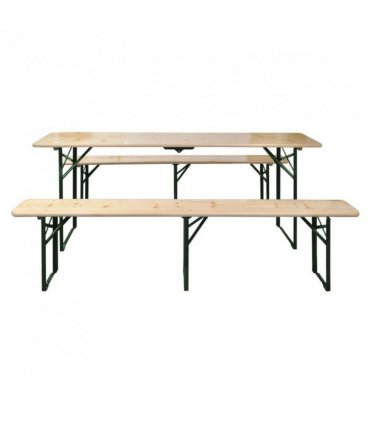 vidaXL Folding Beer Table with 2 Benches 220 cm Fir Wood