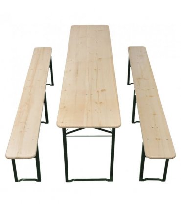 vidaXL Folding Beer Table with 2 Benches 220 cm Fir Wood