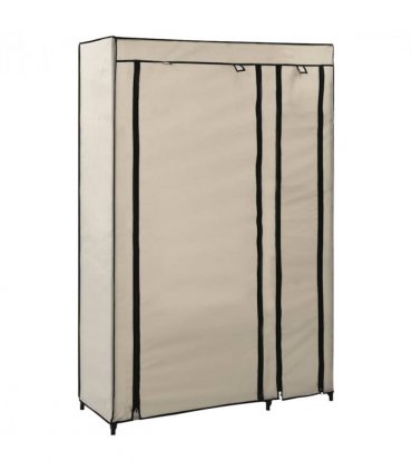 vidaXL Folding Wardrobe Cream 110x45x175 cm Fabric