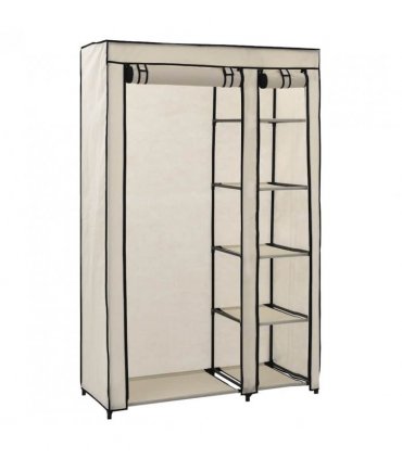 vidaXL Folding Wardrobe Cream 110x45x175 cm Fabric