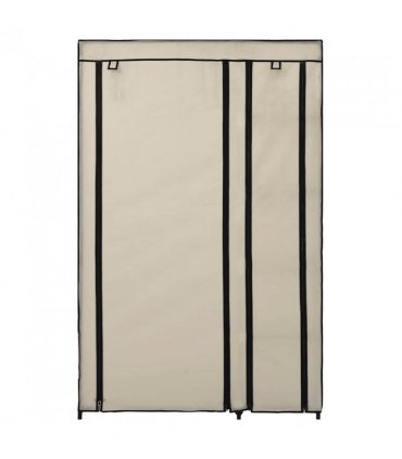 vidaXL Folding Wardrobe Cream 110x45x175 cm Fabric