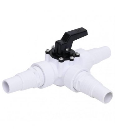 vidaXL Swimming Pool 3-Way Ball Valve White and Black