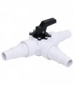 vidaXL Swimming Pool 3-Way Ball Valve White and Black