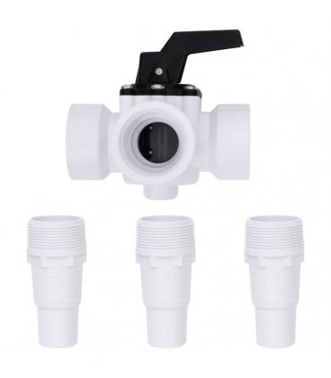 vidaXL Swimming Pool 3-Way Ball Valve White and Black