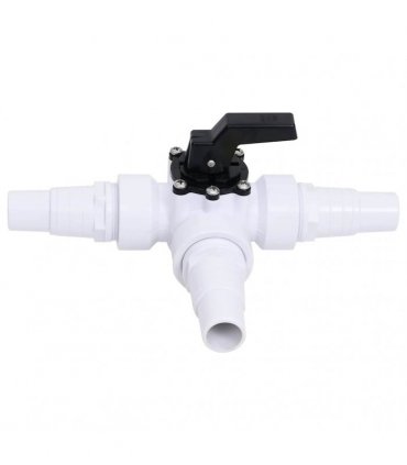 vidaXL Swimming Pool 3-Way Ball Valve White and Black