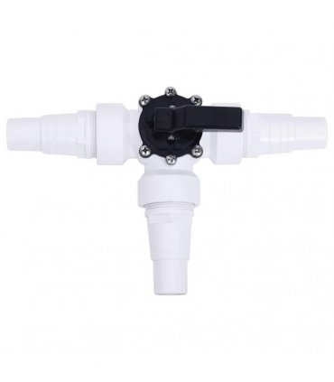 vidaXL Swimming Pool 3-Way Ball Valve White and Black