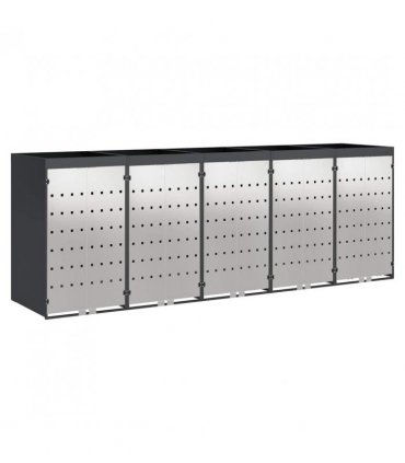 vidaXL Wheelie Bin Storage for 5 Bins Anthracite 340 x 77.5 x 121.5 cm