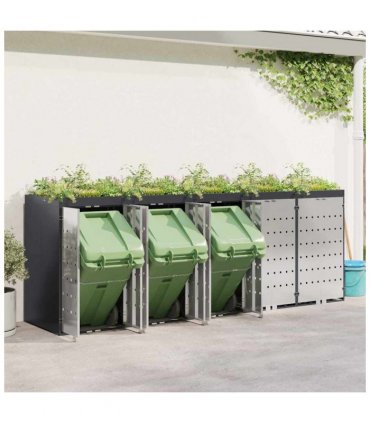 vidaXL Wheelie Bin Storage for 5 Bins Anthracite 340 x 77.5 x 121.5 cm