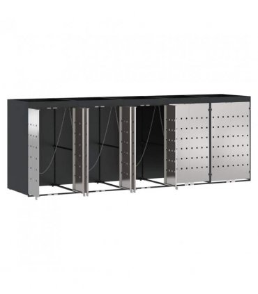 vidaXL Wheelie Bin Storage for 5 Bins Anthracite 340 x 77.5 x 121.5 cm