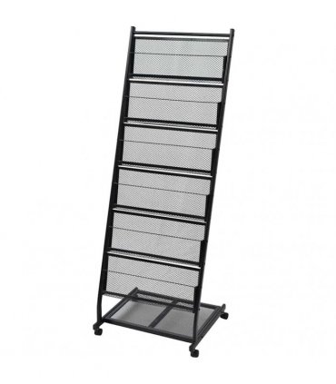 vidaXL Magazine Rack 47.5x43x133 cm Black A4