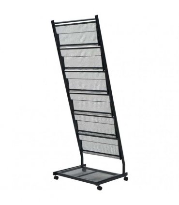 vidaXL Magazine Rack 47.5x43x133 cm Black A4