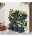 vidaXL Vertical Garden Plant Set 12 pcs Anthracite Polypropylene