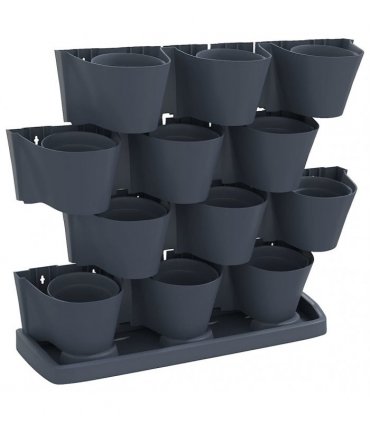 vidaXL Vertical Garden Plant Set 12 pcs Anthracite Polypropylene