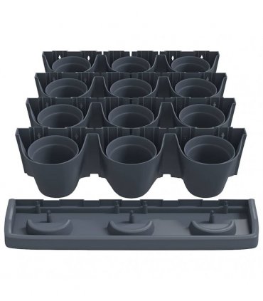 vidaXL Vertical Garden Plant Set 12 pcs Anthracite Polypropylene