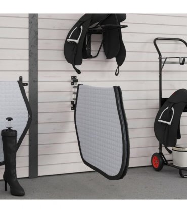 vidaXL Saddle Pad Rack 3 Arms Black Iron