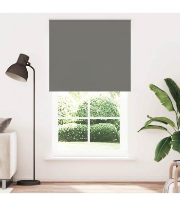vidaXL Roller Blind Blackout Grey 140x230 cm Fabric Width 136.6 cm Polyester