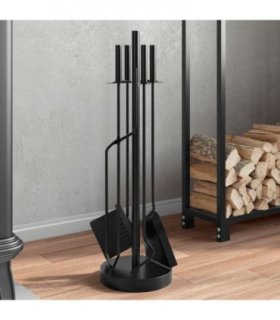 vidaXL 5 Piece Fireplace Tool Set 18x66 cm Steel