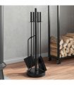 vidaXL 5 Piece Fireplace Tool Set 18x66 cm Steel