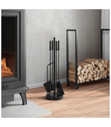 vidaXL 5 Piece Fireplace Tool Set 18x66 cm Steel