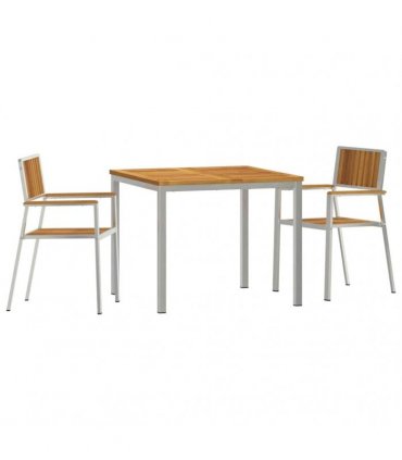 vidaXL Outdoor Dining Set 3 pcs Brown Solid Acacia Wood