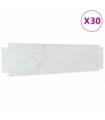 vidaXL Lawn Edgings 30 pcs Silver 100 x 25 x 0.07 cm Galvanised Steel