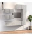vidaXL TV Cabinet Set | Set of 6 | Concrete Grey | Engineered Wood | Medium
