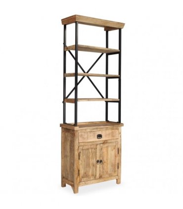 vidaXL Sideboard with Shelves Solid Mango Wood 65x30x180 cm