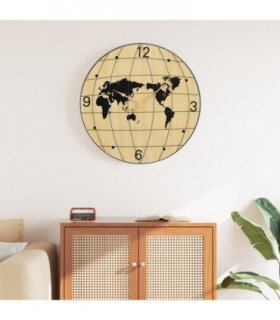 vidaXL Wall Clock Yellow and Black Ø50 cm Engineered Wood