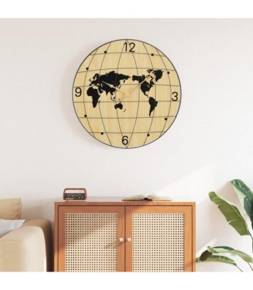 vidaXL Wall Clock Yellow and Black Ø50 cm Engineered Wood