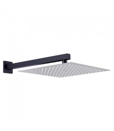 vidaXL Shower Support Arm Square Stainless Steel 201 Black 40 cm