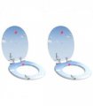 vidaXL Soft-Close Toilet Seat 2 pcs Blue 44 x 38 cm MDF board