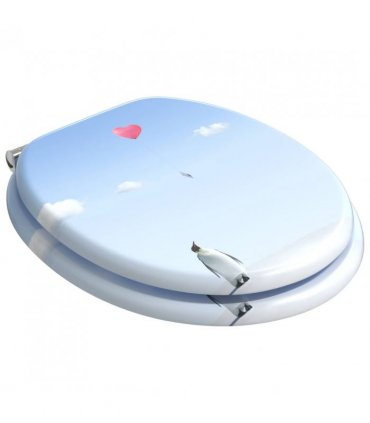 vidaXL Soft-Close Toilet Seat 2 pcs Blue 44 x 38 cm MDF board