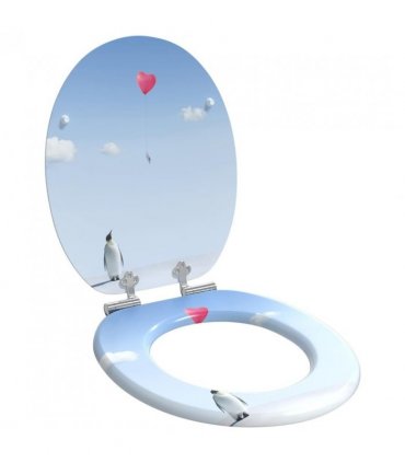 vidaXL Soft-Close Toilet Seat 2 pcs Blue 44 x 38 cm MDF board