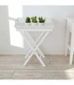 vidaXL Side Table with Tray White