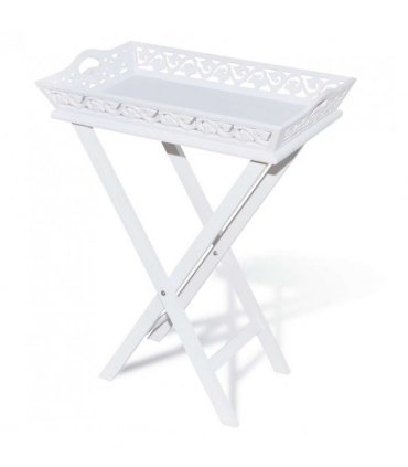 vidaXL Side Table with Tray White