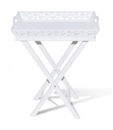 vidaXL Side Table with Tray White