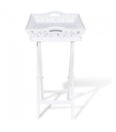 vidaXL Side Table with Tray White