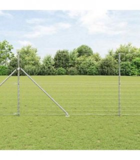 vidaXL Welded Wire Fence with Spikes 50 x 1.5 m Galvanised Steel Mesh